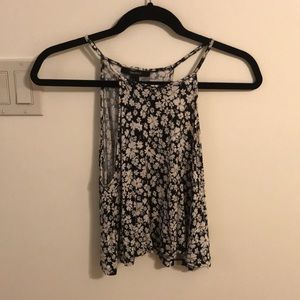TANK TOP CROP DAISY PRINT CASUAL CUTE
